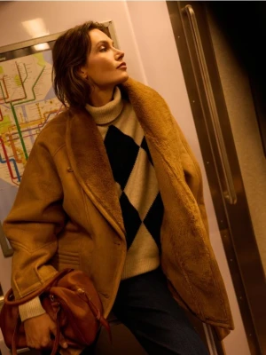 Reserved - Wełniany golf w romby - wielobarwny