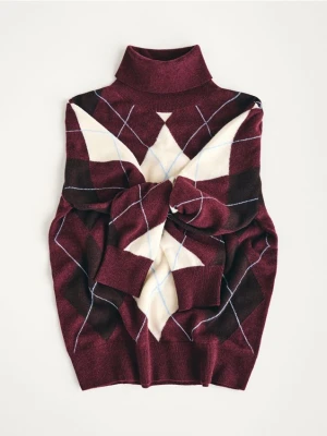 Reserved - Wełniany golf w romby - wielobarwny