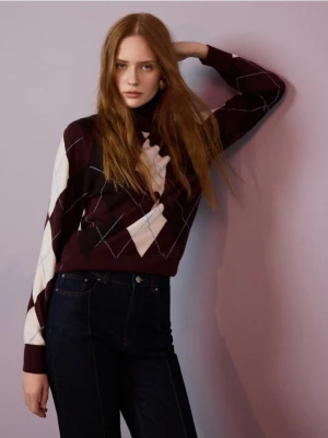 Reserved - Wełniany golf w romby - wielobarwny