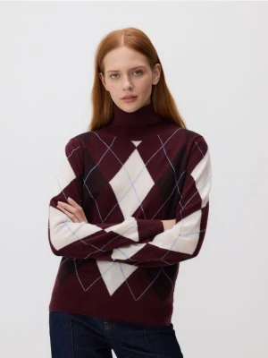 Reserved - Wełniany golf w romby - wielobarwny