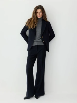 Reserved - Wełniany golf z dodatkiem kaszmiru - ciemnoszary