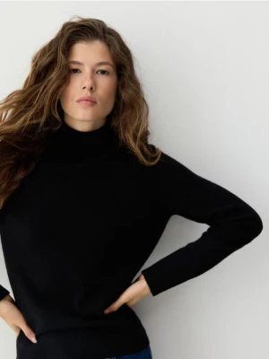 Reserved - Wełniany golf z dodatkiem kaszmiru - czarny