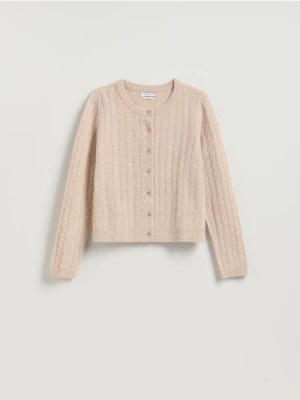 Reserved - Wełniany kardigan - beżowy