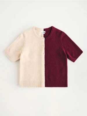 Reserved - Wełniany kardigan - beżowy