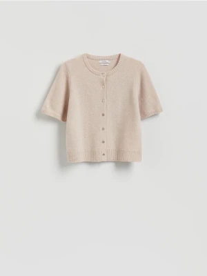 Reserved - Wełniany kardigan - beżowy