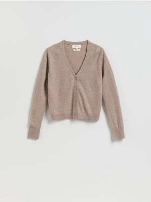 Reserved - Wełniany kardigan - brązowy