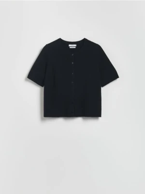 Reserved - Wełniany kardigan - czarny