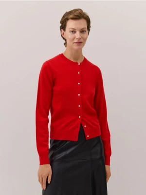 Reserved - Wełniany kardigan - czerwony