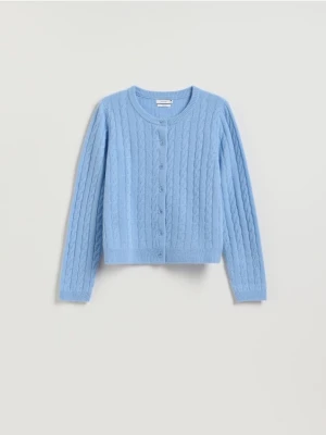 Reserved - Wełniany kardigan - jasnoniebieski