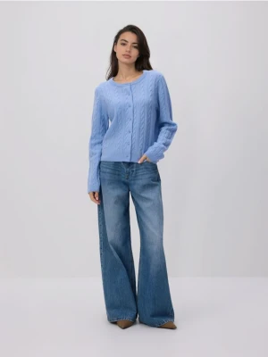 Reserved - Wełniany kardigan - jasnoniebieski