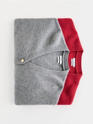 Reserved - Wełniany kardigan - szary