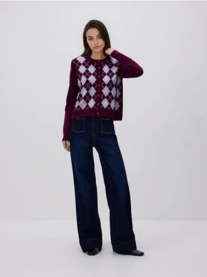 Reserved - Wełniany kardigan - wielobarwny