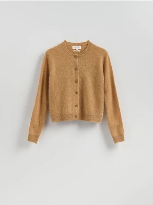 Reserved - Wełniany kardigan z dodatkiem kaszmiru - beżowy