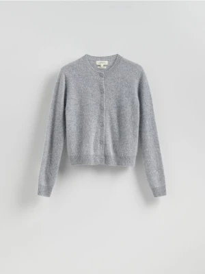 Reserved - Wełniany kardigan z dodatkiem kaszmiru - jasnoszary