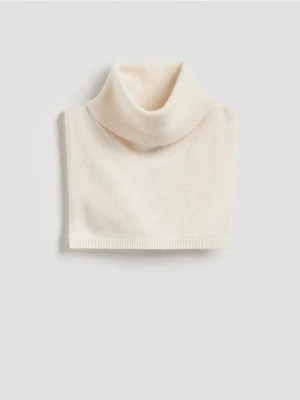 Reserved - Wełniany kołnierz z kaszmirem - kremowy