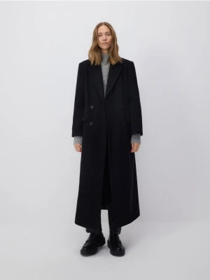 Reserved - Wełniany płaszcz - czarny