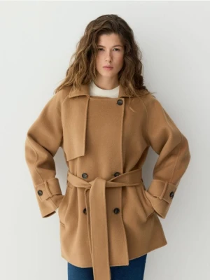 Reserved - Wełniany płaszcz handmade - brązowy