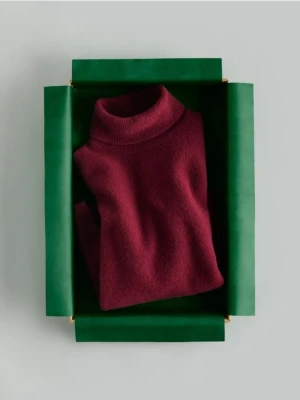 Reserved - Wełniany sweter - bordowy