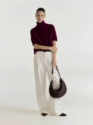 Reserved - Wełniany sweter - bordowy