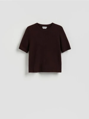 Reserved - Wełniany sweter - ciemnobrązowy