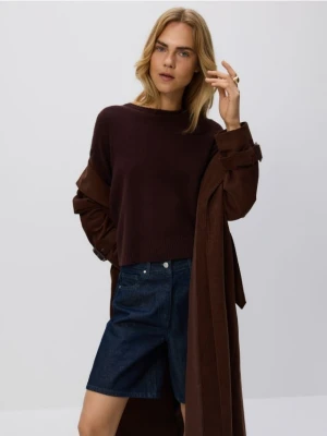 Reserved - Wełniany sweter - ciemnobrązowy