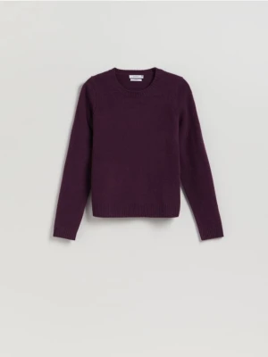 Reserved - Wełniany sweter - ciemnofioletowy