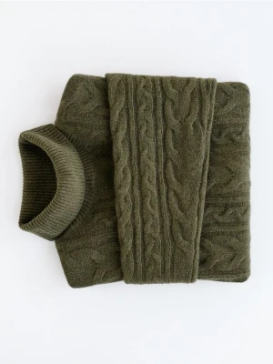 Zdjęcie produktu Reserved - Wełniany sweter - ciemnozielony