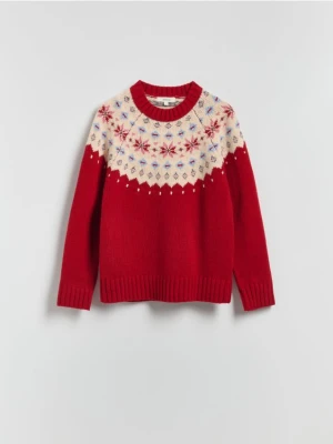 Reserved - Wełniany sweter - czerwony