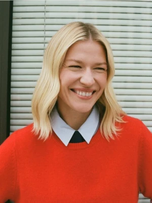 Reserved - Wełniany sweter - czerwony