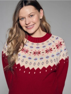 Reserved - Wełniany sweter - czerwony