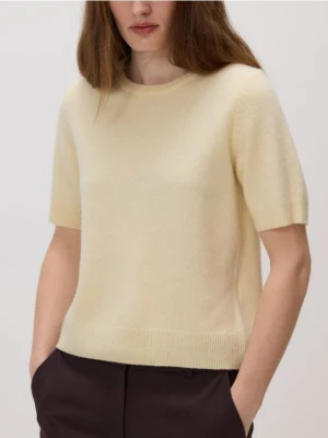 Reserved - Wełniany sweter - jasnożółty