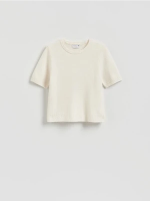 Reserved - Wełniany sweter - kremowy