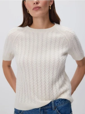 Reserved - Wełniany sweter - kremowy