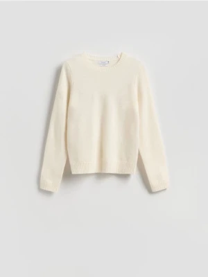 Reserved - Wełniany sweter - kremowy