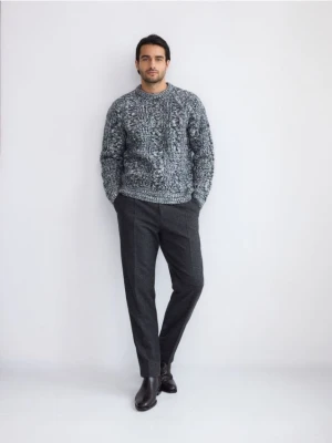 Reserved - Wełniany sweter o warkoczowym splocie - wielobarwny