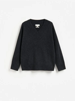 Reserved - Wełniany sweter oversize - ciemnoszary