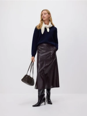 Reserved - Wełniany sweter polo - granatowy