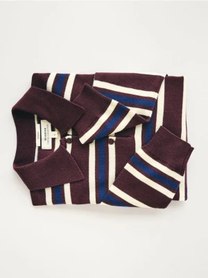 Reserved - Wełniany sweter polo - wielobarwny