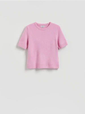 Reserved - Wełniany sweter - różowy