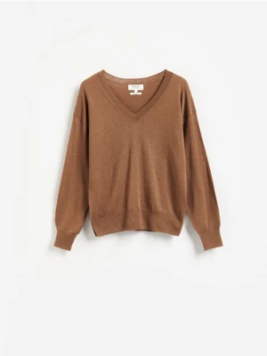 Reserved - Wełniany sweter - warm olive