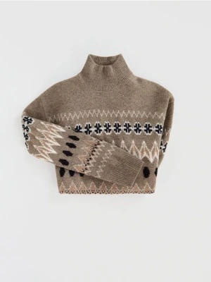 Reserved - Wełniany sweter - wielobarwny