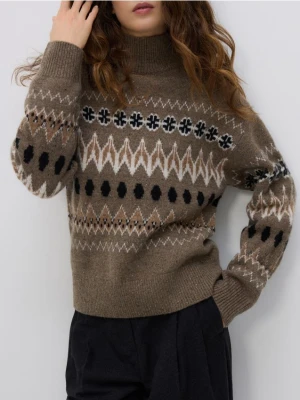 Reserved - Wełniany sweter - wielobarwny