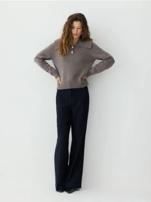 Reserved - Wełniany sweter z dodatkiem kaszmiru - beżowy