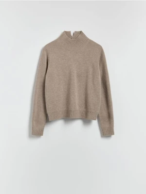 Reserved - Wełniany sweter z dodatkiem kaszmiru - beżowy