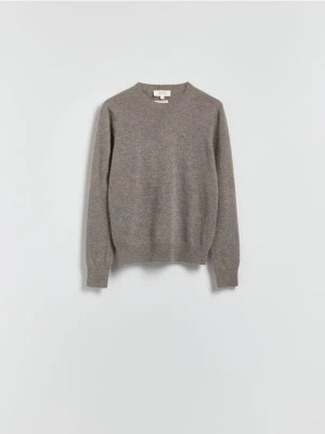 Reserved - Wełniany sweter z dodatkiem kaszmiru - brązowy