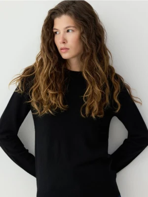 Reserved - Wełniany sweter z dodatkiem kaszmiru - czarny