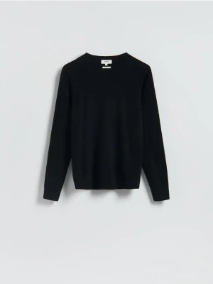 Reserved - Wełniany sweter z dodatkiem kaszmiru - czarny