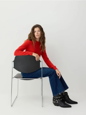 Reserved - Wełniany sweter z dodatkiem kaszmiru - czerwony