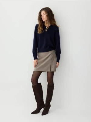 Reserved - Wełniany sweter z dodatkiem kaszmiru - granatowy