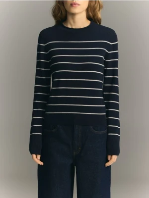 Reserved - Wełniany sweter z domieszką kaszmiru - wielobarwny